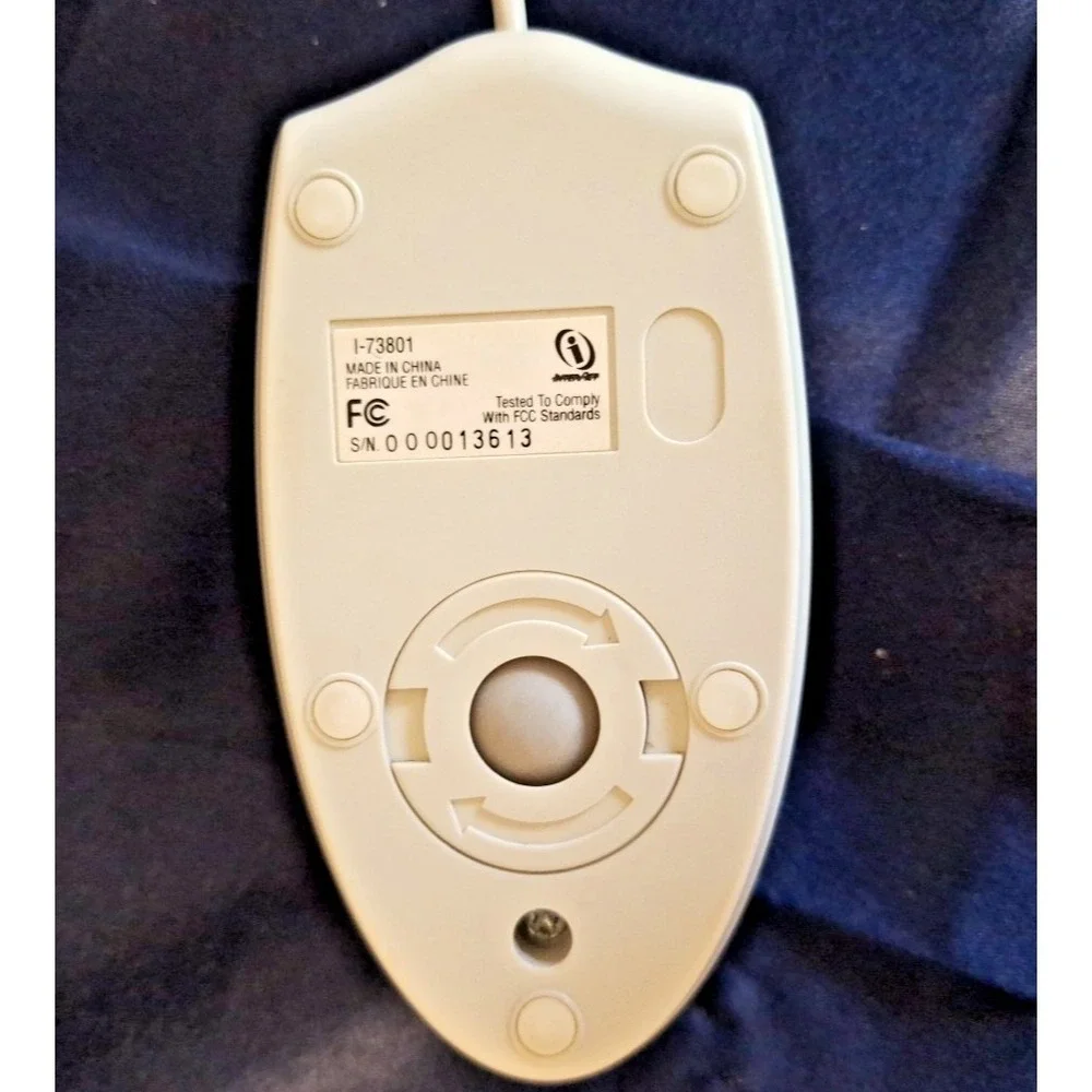 Interact i-73801‎ PS/2 Mouse Scroll Wheel Vintage Beige 2-button 6.5 foot cord